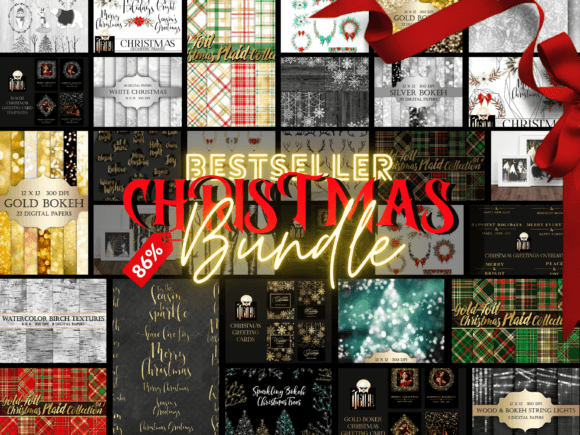 BESTSELLER Christmas Graphics Bundle: Modern Illustrations for Editors