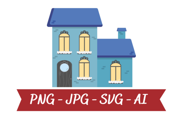 Christmas House Clipart - Winter House for Illustrations