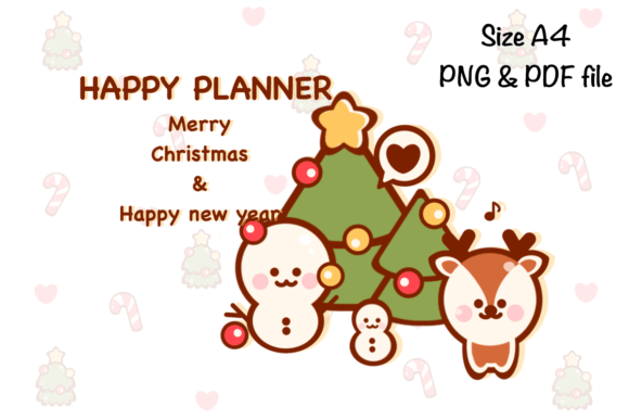Christmas Monthly Planner Size A4: Illustrations for Sellers