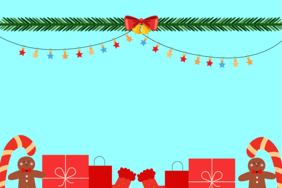 Christmas Red Gift and Blue Background