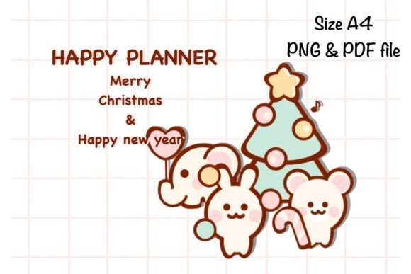 Christmas Time Monthly Planner Size A4 Illustrations Review