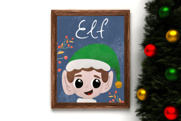Elf Poster - Watercolor Christmas Poster for Modern Illustrations