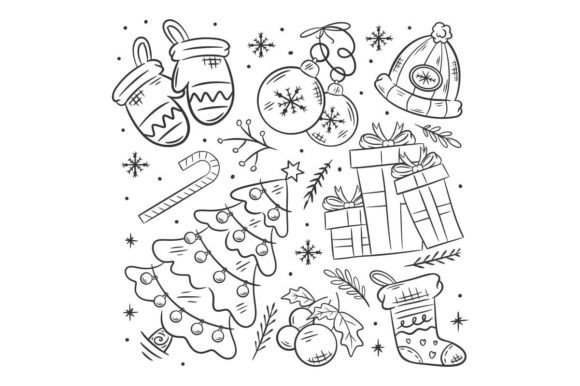 Hand Drawn Christmas Element Collection for Modern Illustrations