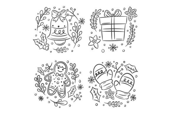 Hand Drawn Christmas Icon Collection for Blog Illustrations