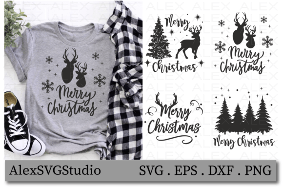 Merry Christmas Svg, Christmas Reindeer for Brand Illustrations
