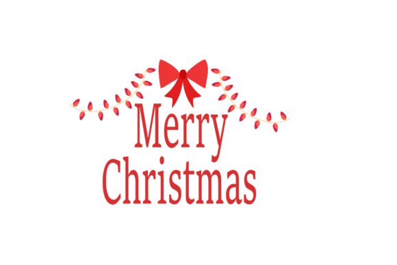 Merry Christmas with Red Tape Decor Illustrations