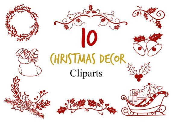 Red Christmas Decoration Cliparts: Premium Illustrations for Seasonal Content
