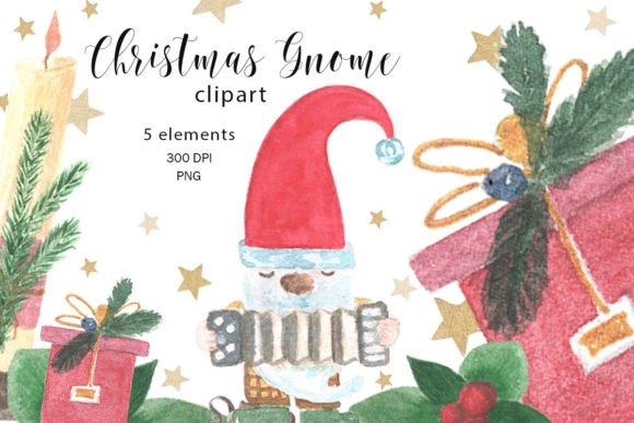 Reviewing Gnome PNG, Christmas Watercolor Clipart for Embroidery