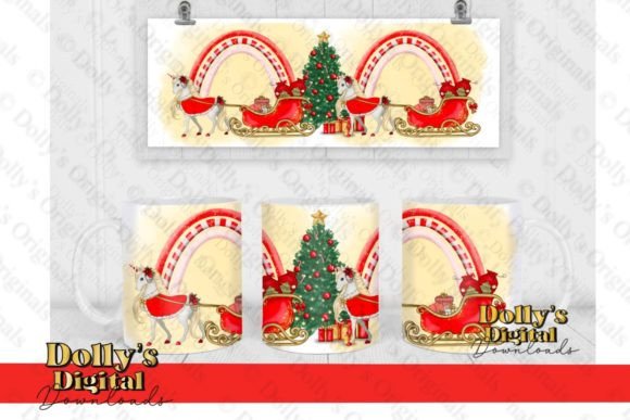 Unicorn Christmas Mug Wrap: A Seller's Review of Seasonal Illustrations